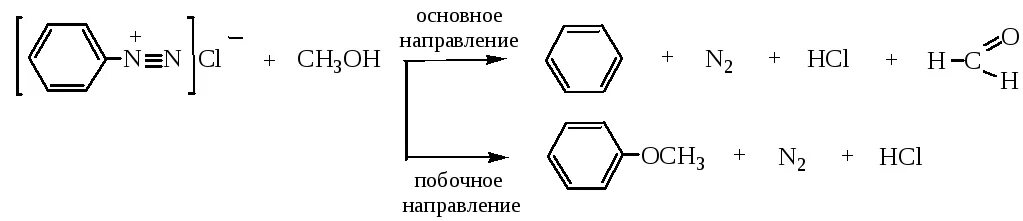 Хлорид фенилдиазония. Химические свойства диазосоединений.