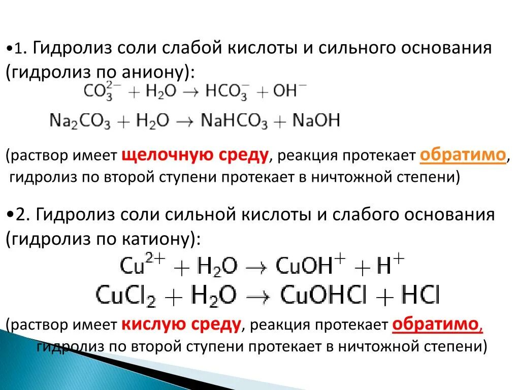 Сильные основания и кислоты гидролиз. Реакция гидролиза неорганика. Гидролиз солей среда водных растворов. Реакция слабой кислоты и слабого основания. Вода слабое основание