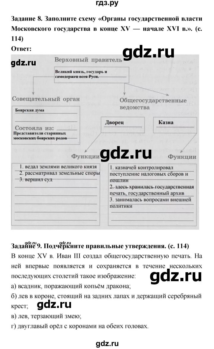 Стр 114 история россии. История России решебник 6 класс страница 116.