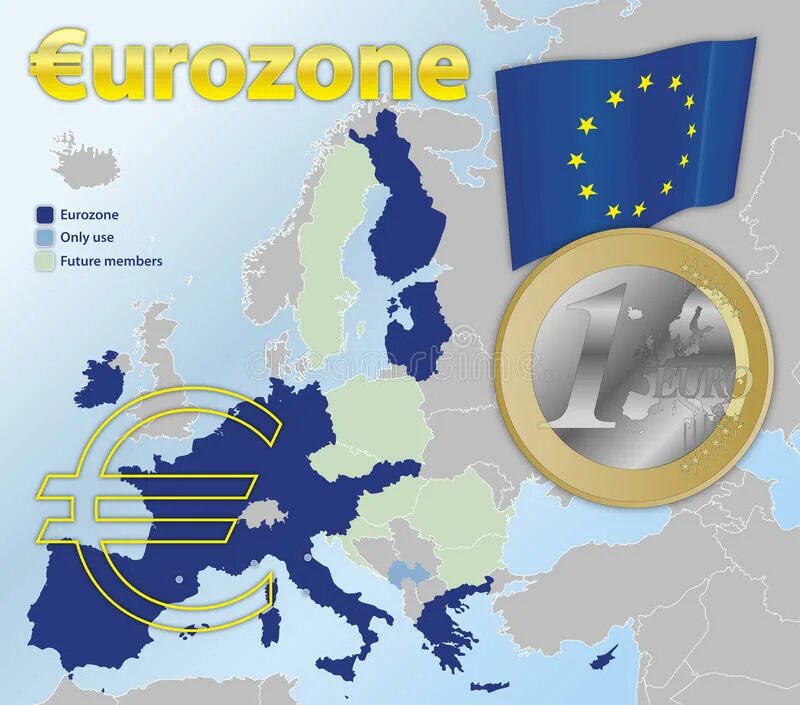 Зона евро валюты. Европейский Союз и зона евро. Карта еврозоны. Карта еврозоны со странами.