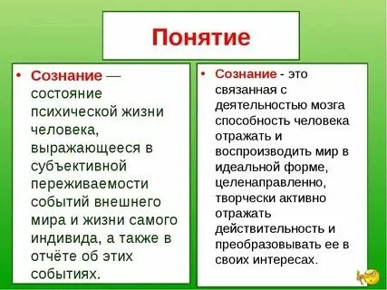 Понятие и определение сознания