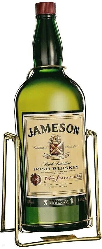 Виски Jameson, 4.5 л. Джемисон качели 4.5. Виски джеймсон качели 4.5. Виски Jameson 5л. Бутылка виски на подставке