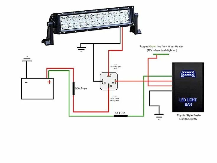 LED Light Bar & Relay Wire Up Bar lighting, Led light bars, Cree led