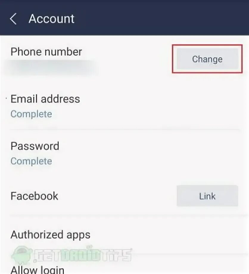 Changed phone number to