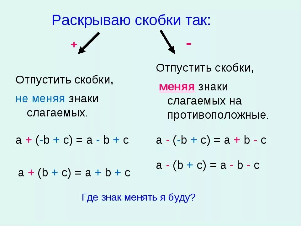 Правило раскрытия скобок перед которыми. Как правильно раскрывать скобки 6 класс. Как раскрывать скобки 6 класс умножение. Как раскрывать скобки 6 класс математика. Правило раскрытия скобок 7 класс Алгебра.