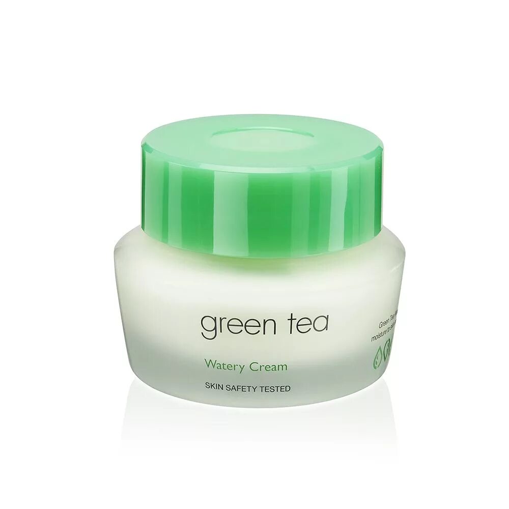 Зеленый увлажняющий крем. It's Skin Green Tea watery Cream. Its Skin Green Tea крем. Грин Теа крем для лица Корея. ИТС скин крем с зеленым чаем.