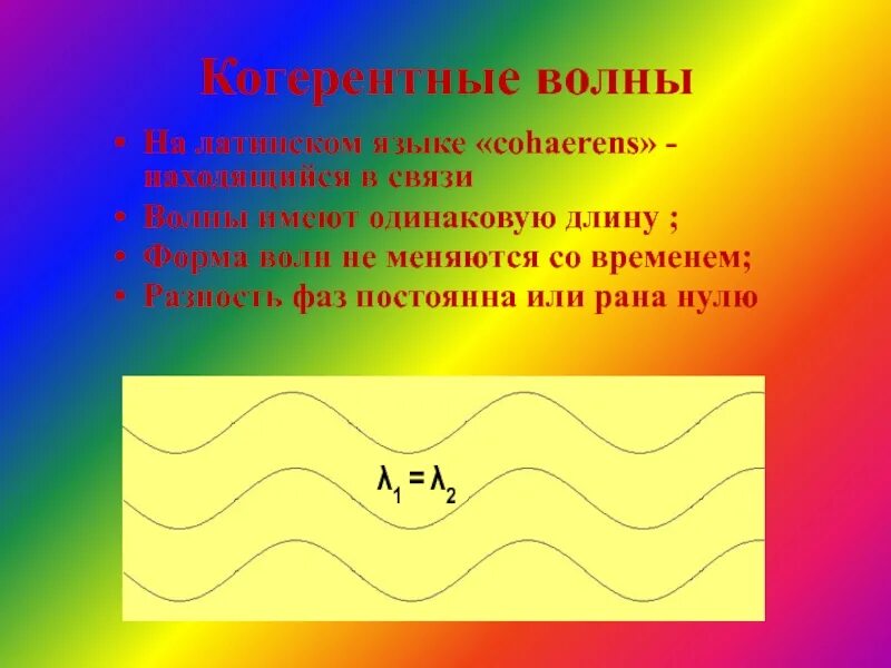 Источник света излучающий когерентные волны. Когерентные волны. Когерентные волны рисунок. Когерентными называются волны. Когерентные световые волны.