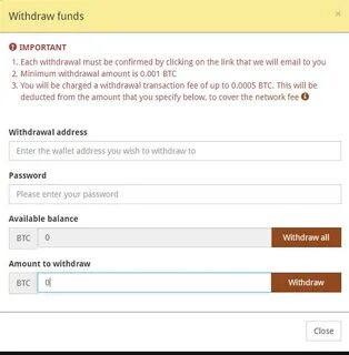 Withdraw address