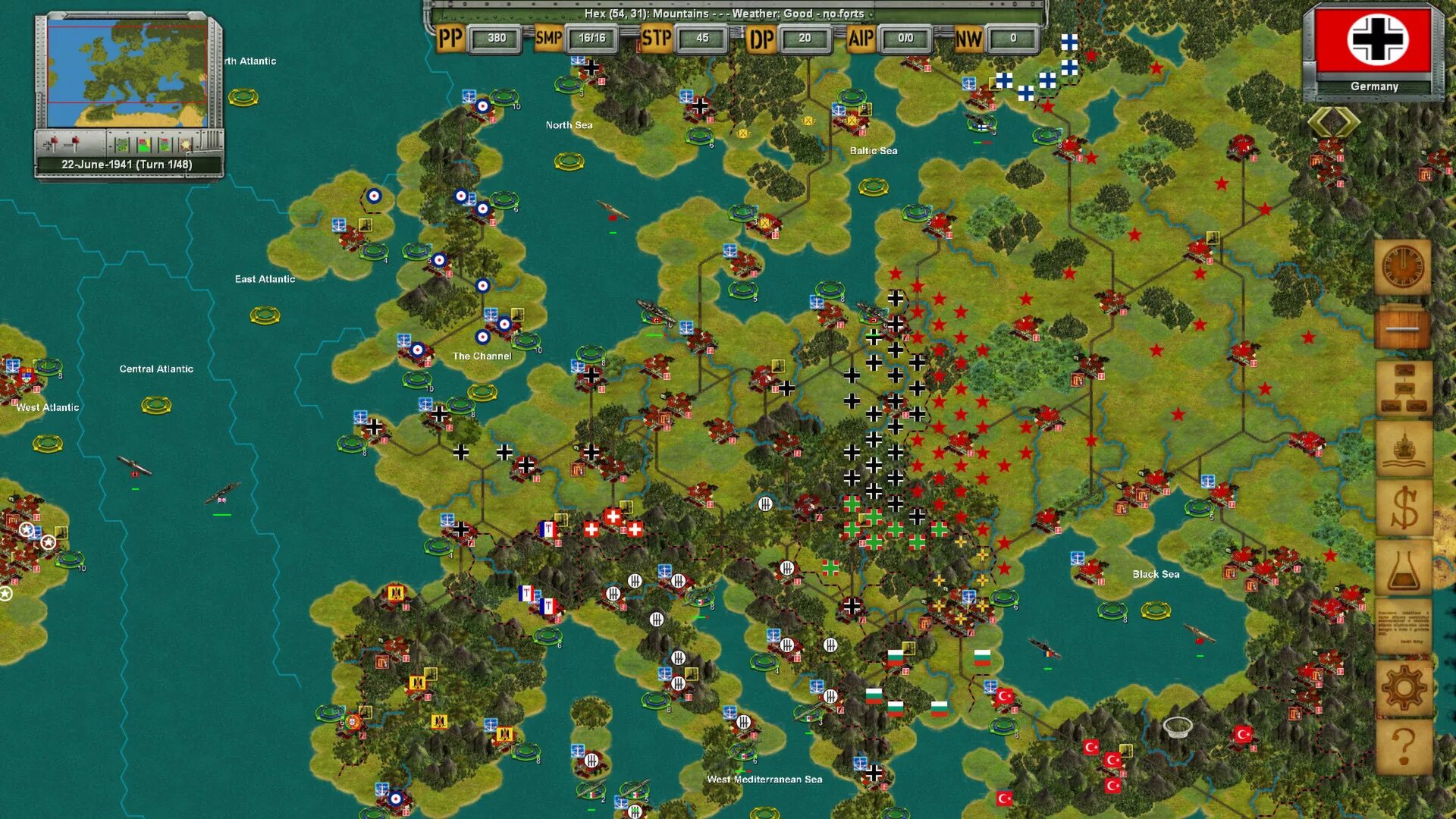 Игра Strategic Command 3. Карта военной игры