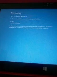 Recovery your pc needs to be repaired