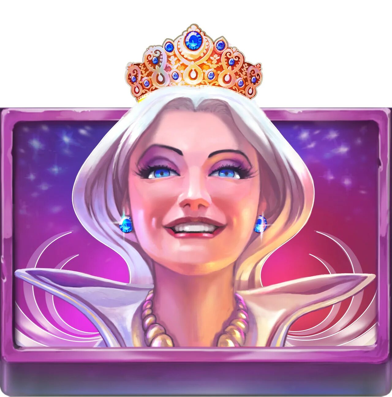 Казино Кристал Квин. Портрет Королева с радугой. Игровой автомат Crystal Queen. Кристальная Королева.