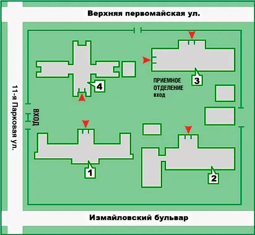 Больница 67 на карте