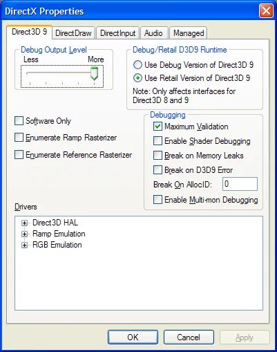 DIRECTX Интерфейс. DIRECTX для Windows. DIRECTX панель управления. Direct3d для XP.