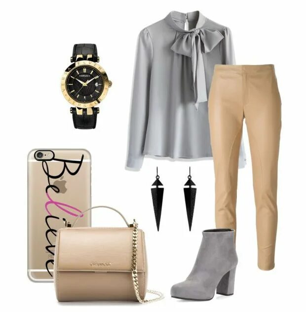 Сочетание серо бежевого цвета в одежде The combination of gray and pink clothing for women Базовый гардероб Модные стил