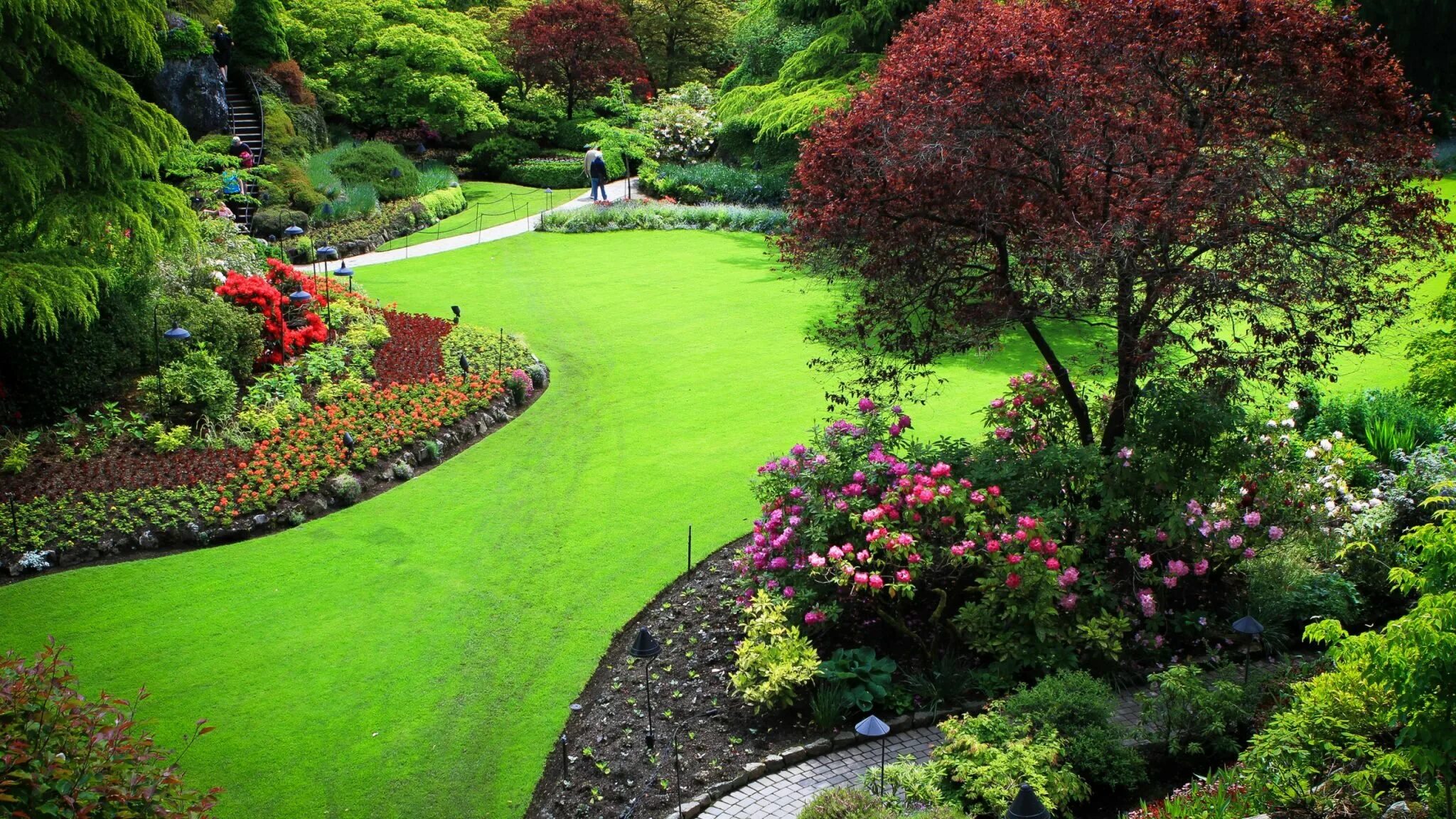 Сад впечатлений. Butchart gardens канада. &quot;сады бутчартов (the butchart gardens) ванкувер, канада. ландшафтный пейзажный парковый стиль. цветочный сад бутчартов.