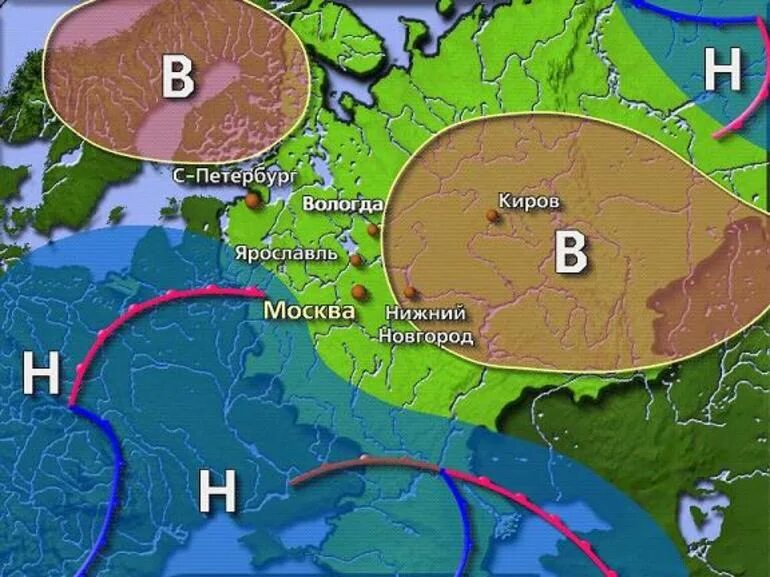 Какая воздушная масса на территории россии. Трансформация воздушных масс в России. Блокирующий антициклон. Движение воздушных масс. Циклон и антициклон.