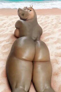 Hentai Busty - 1girl anthro ass backboob beach big ass big breasts black ey...