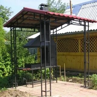 Мангальная зона с крышей своими руками