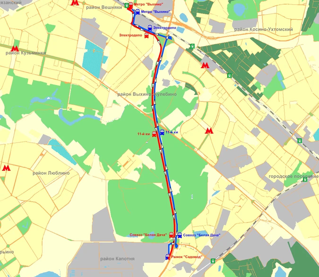 Совхоз белая дача. Белая дача район Москвы на карте. Автобусы от метро Выхино до садовода. Маршрут Люблино.