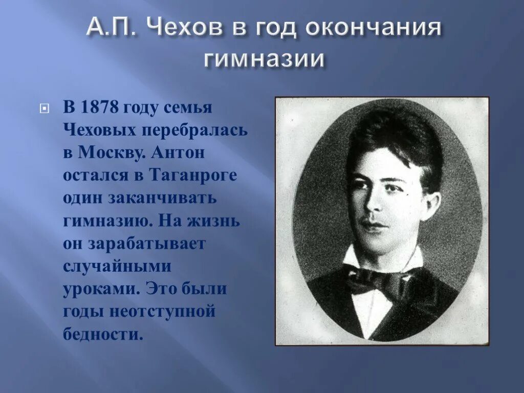 Образование чехова антона. Гимназия. Годы учебы Чехов.