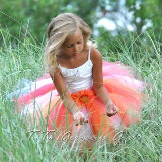 Girl's Summer Tutu...Orange Yellow White Tutu...Tropical image 0 