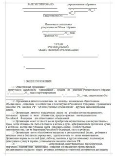 Устав организации общественного контроля