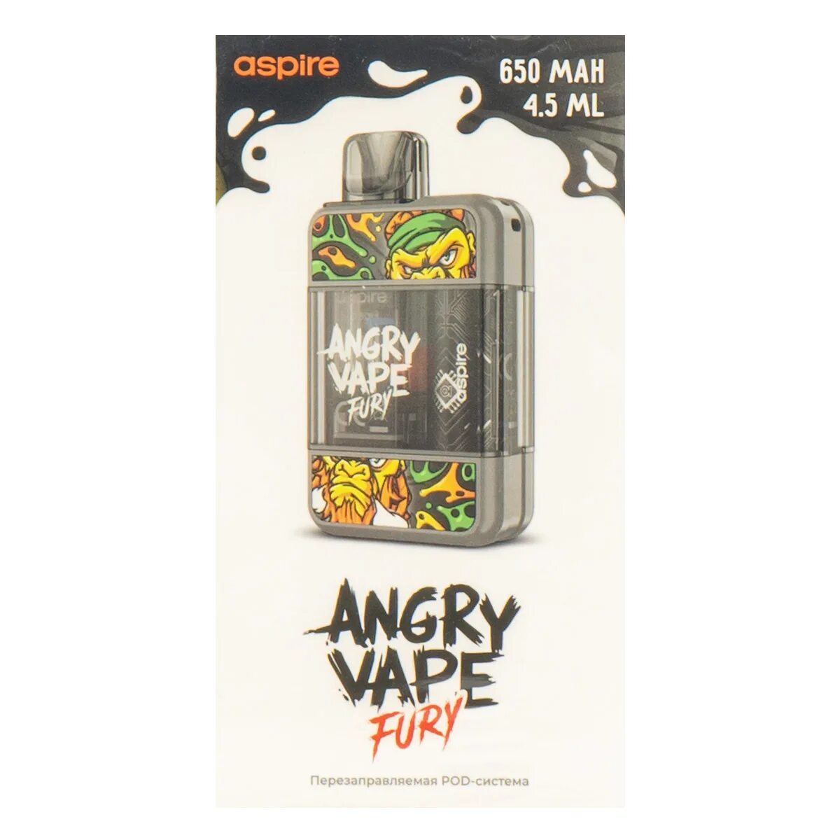 Aspire Angry Vape Fury. Pod-система brusko Angry Vape Fury. Многоразовая электронная система, (белый) модель brusko Angry Vape Fury. Энгри вейп 2. Ангри фури