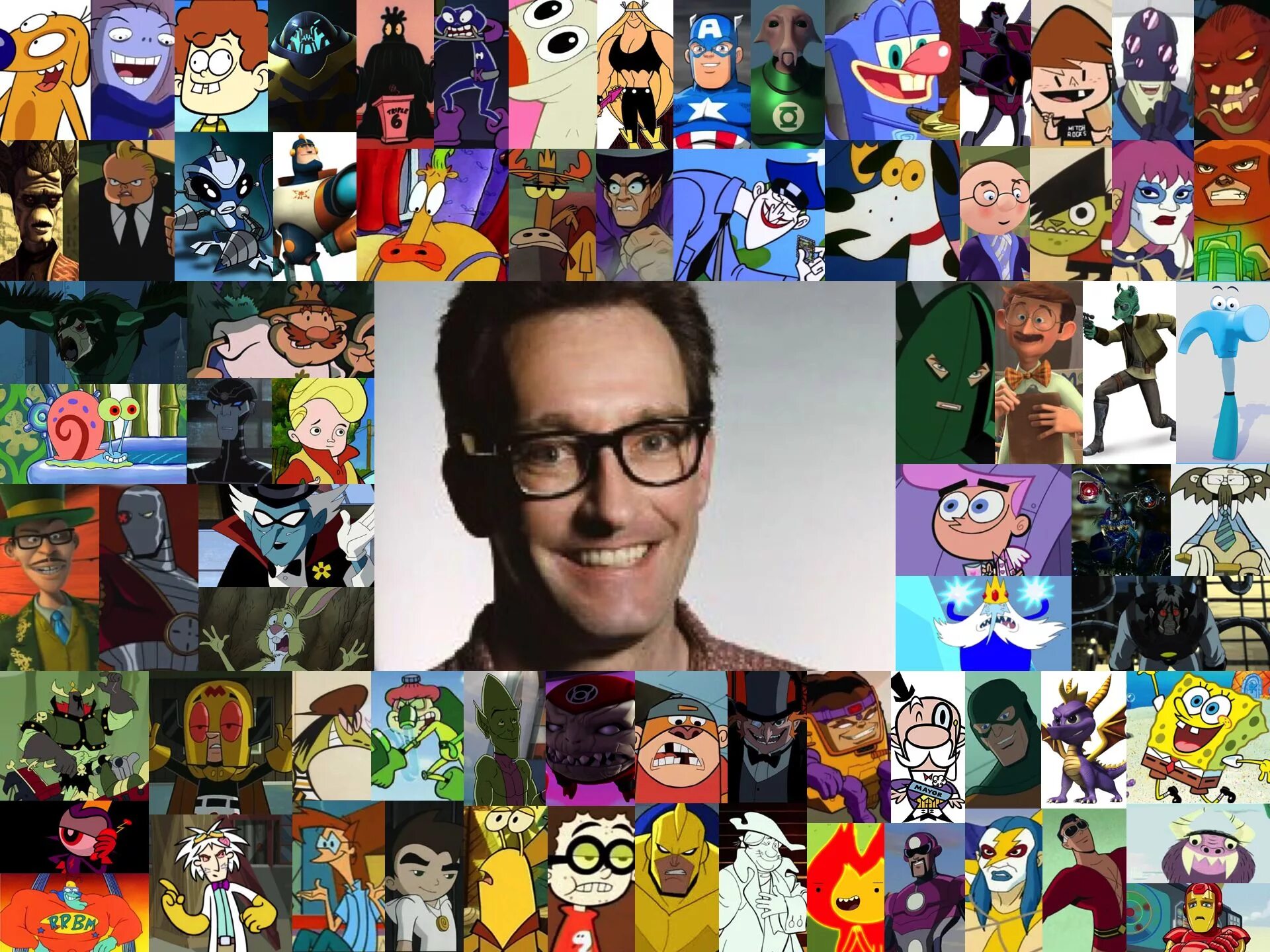 Tom Kenny Voice. Внешность персонажей из мультфильмов.