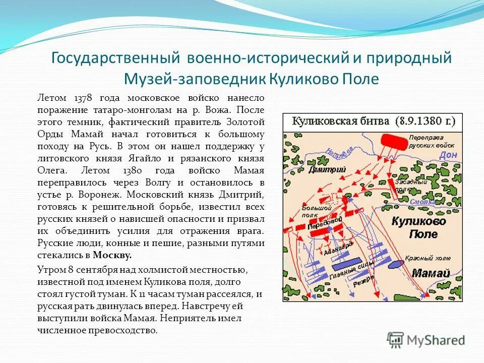 Содержание мир на куликовом поле. План битвы на куликовом поле для 4. военно-исторический и природный музей-заповедник &quot;куликово поле&quot;. куликово поле сообщение. куликово поле история.