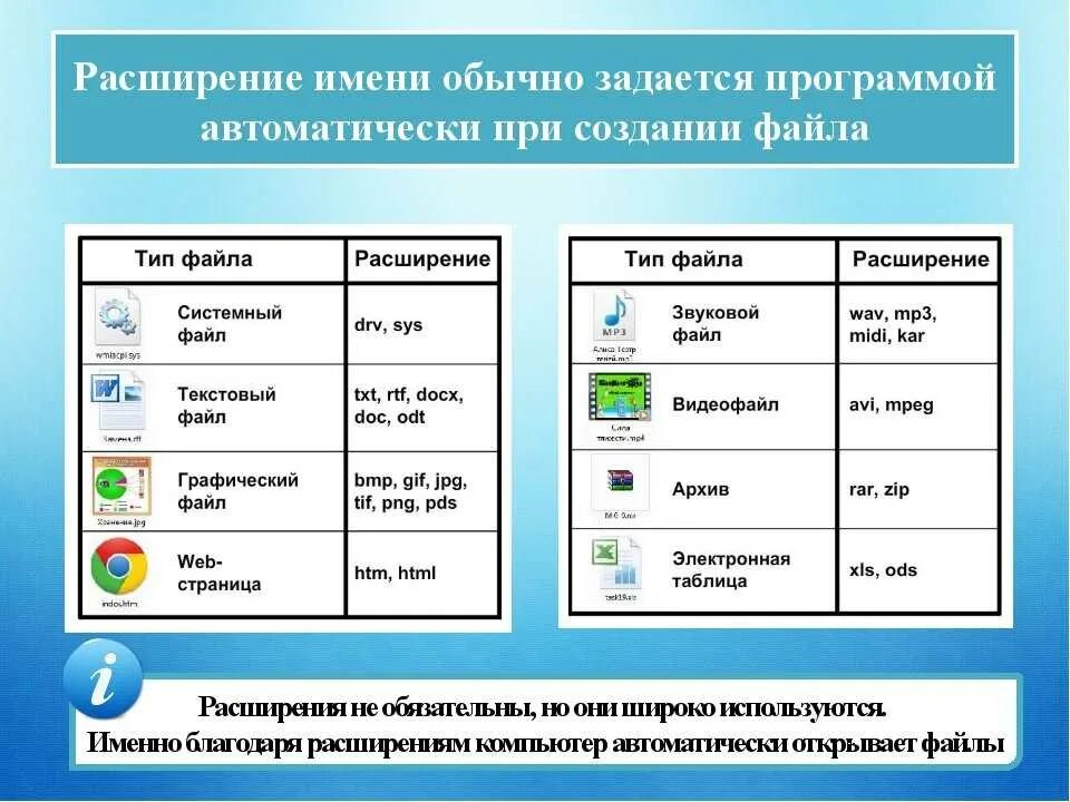 С какой структурой отвечающей за деление содержимого. Типы файлов и программы. Тип файла - приложение. Программа для файлов. Расширение имени файла.