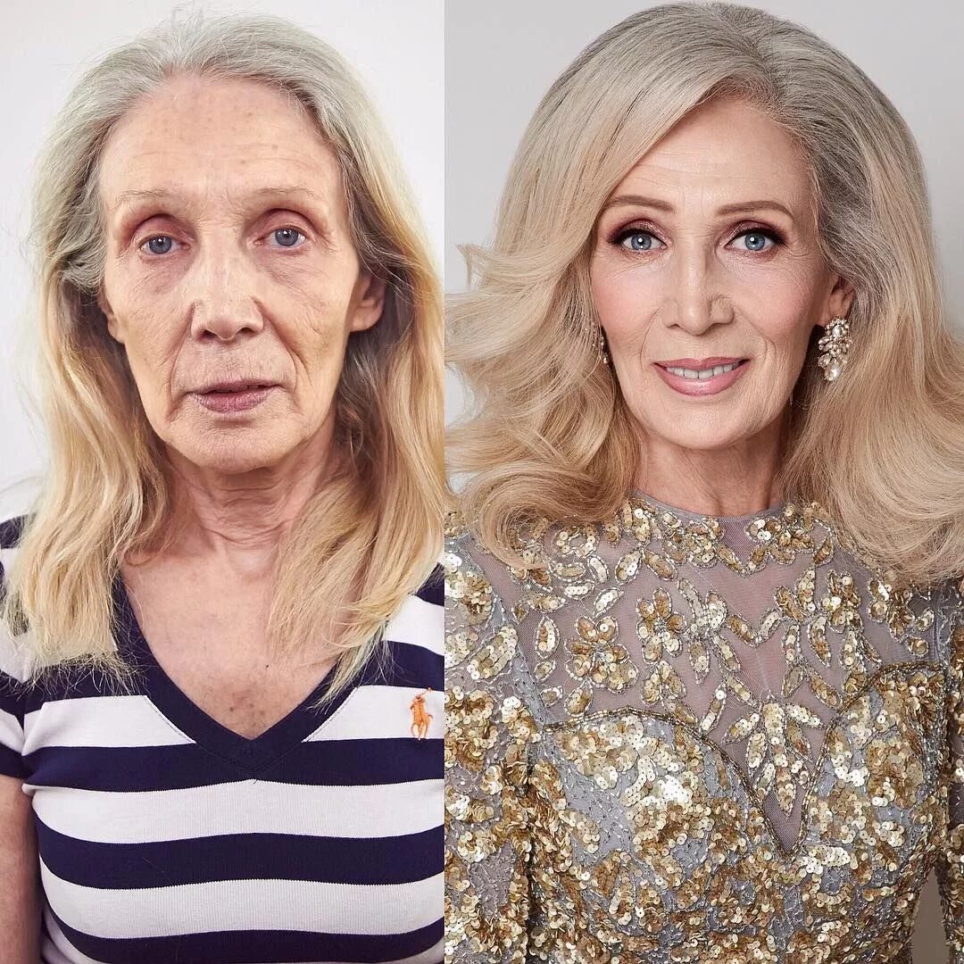 Выгляжу взрослее своего возраста. Возрастной макияж. Макияж для пожилых женщин. Грим старухи до и после.