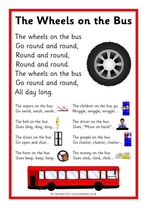 Песенка the Wheels on the Bus. Wheels on the Bus картинки. The Wheels on the Bus текст. Wheels on the Bus go Round and.