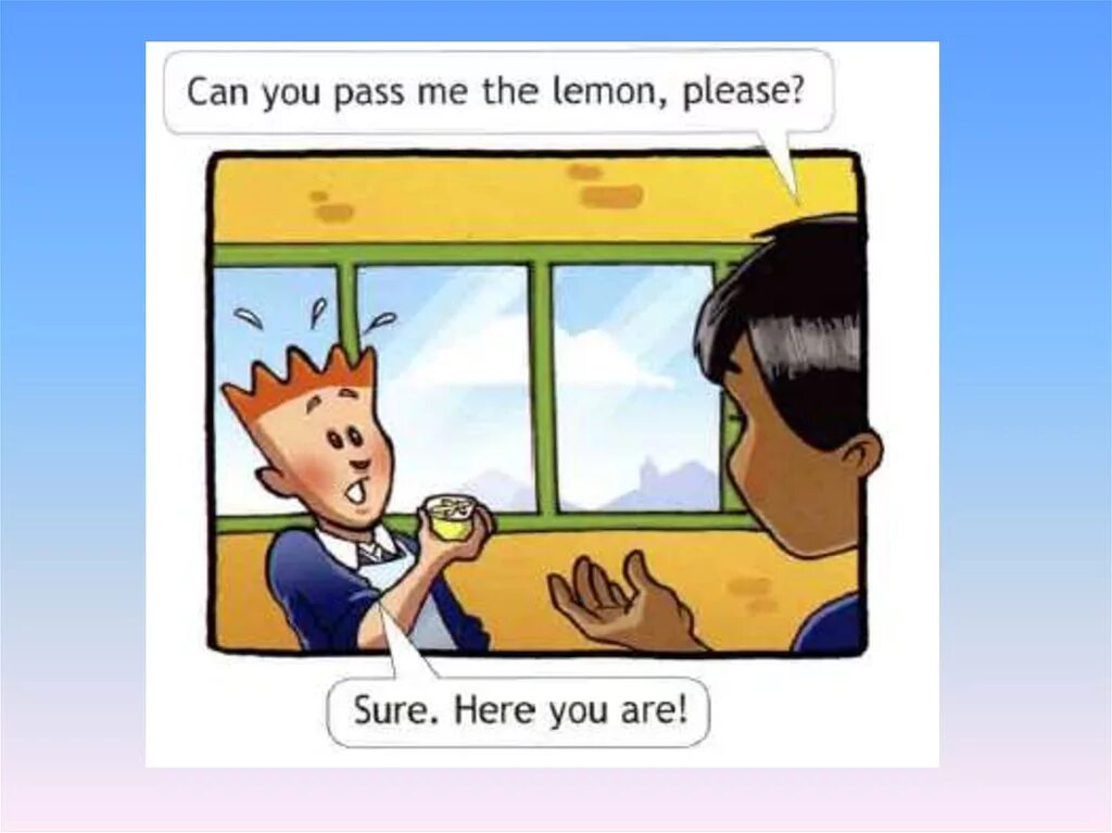 Can you Pass me the Lemon please. Could you Pass the Salt please ответ. Can you me the Lemon ,please. Can you Pass me the Salt, please. Can you please give me a