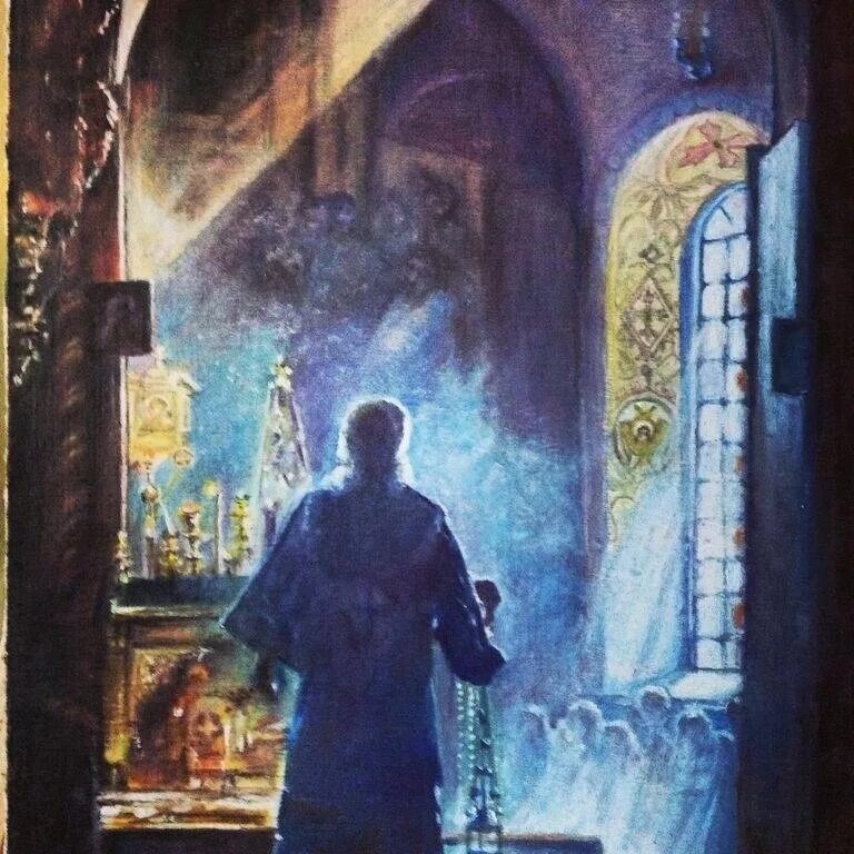 Храм уединенного размышления мертвые души. Молящиеся в храме живопись. Мужчина молится в храме картина. Молящийся человек в церкви картина. Покаяние живопись.