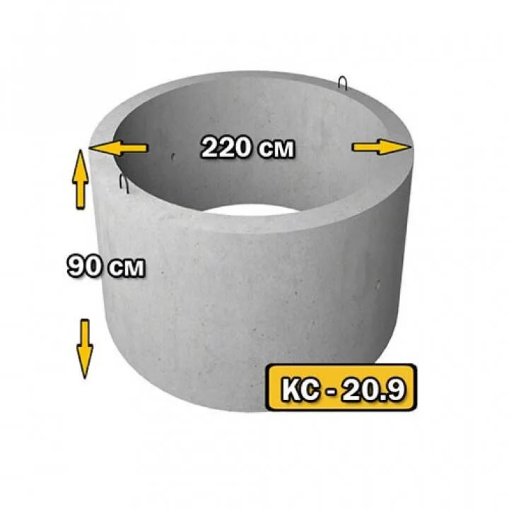 Кольцо колодезное КС 20-9. КС 20-9 кольцо железобетонное. Кольцо КС 20-9 Размеры. Объем кольца КС 20.9.