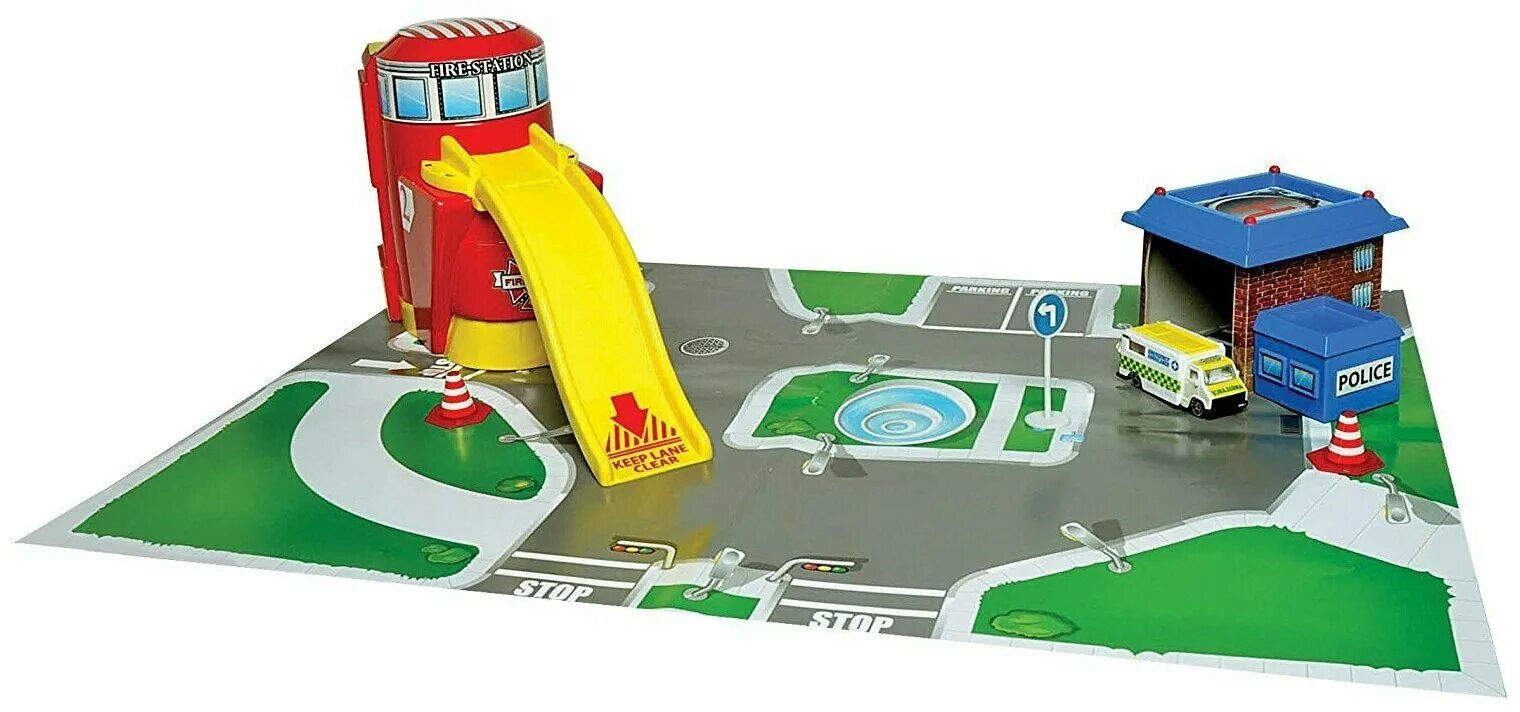 Toy city. Полицейская станция ABC. Детская игрушка зеленая парковка с вертолетной площадкой. Парковка "пожарная станция". Парковка детская с вертолёт Ной площадкой и полицейским участком.