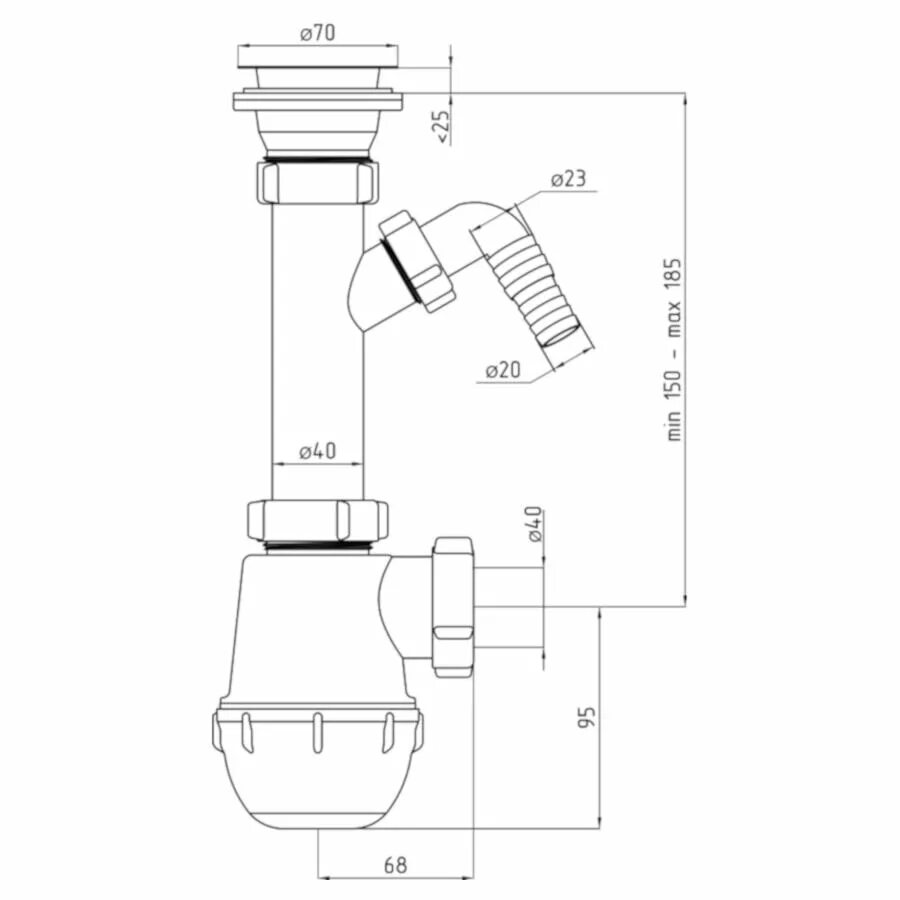 Купить A441Р Сифон -DN50/40 AlcaPlast