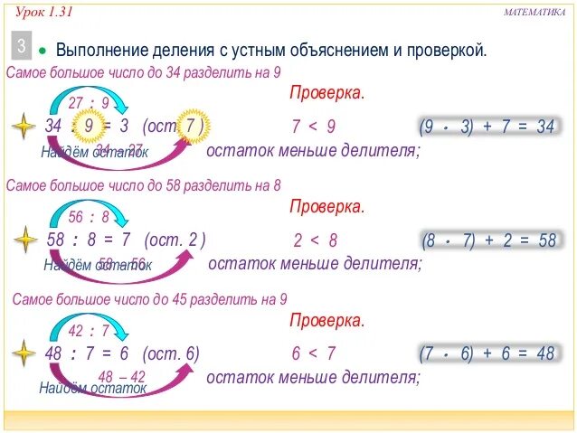 Сколько будет 34 15. Деление с остатком 3 класс как объяснить ребенку. Как делить с остатком 3 класс объяснение. Математика деление с остатком 3 класс правило. Деление с остатком 3 класс как объяснить.