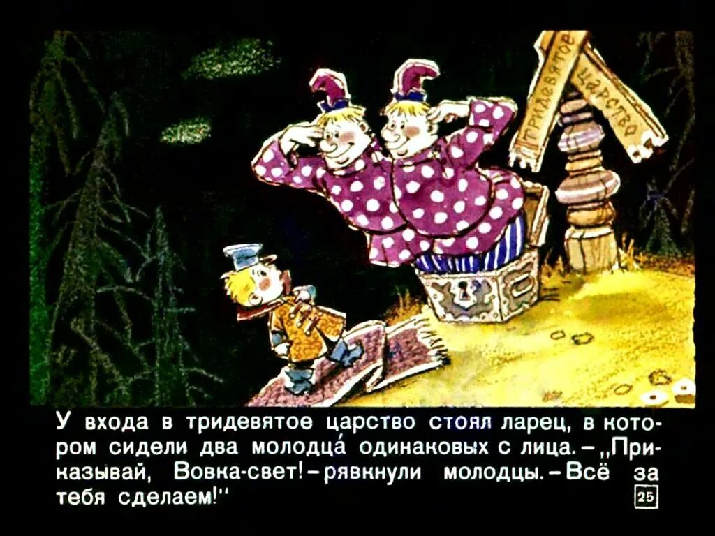 В тридевятом царстве в тридесятом. Вовка в тридевятом царстве диафильм. два молодца из ларца одинаковых с лица. двое из ларца сказка. два молодца одинаковых с лица стихи.