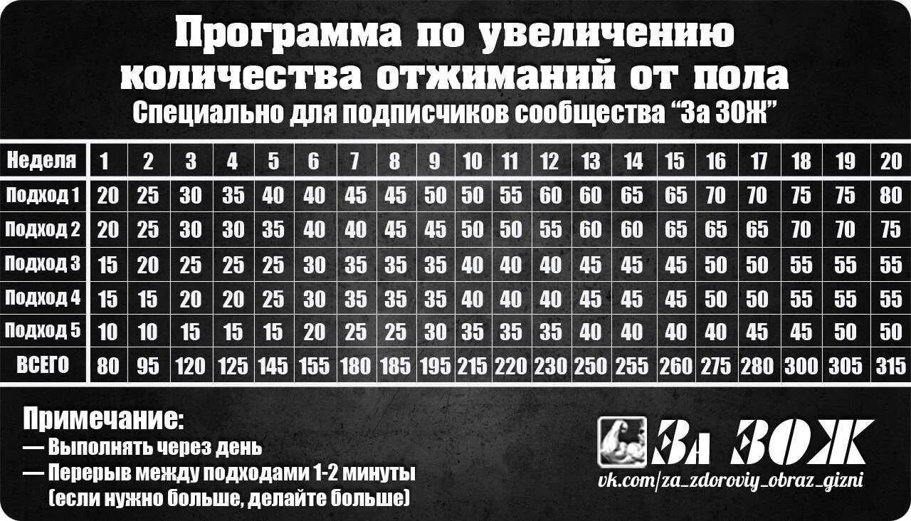 Отжимание программа тренировок дома. Программа по увеличению отжиманий от пола. Схема отжиманий от пола для роста мышц. Программа тренировок отжимания. Отжимания схема тренировок.