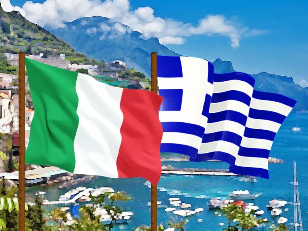 Страны греции и италии. Флаг Греции. Флаг Греции и Италии. Греция столица флаг. Флаг Греция Италия Турция.