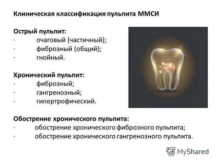 Пульпит классификация