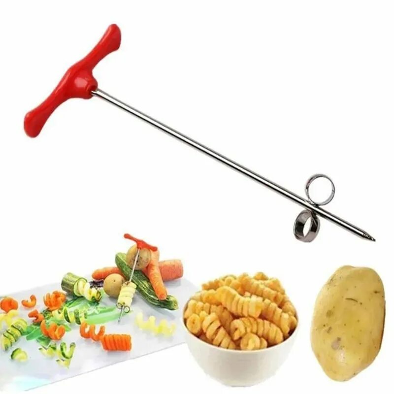 Нож для картофеля купить. Резак для резки картошки спирали. Спиральный слайсер для картофеля. Нож для спиральной нарезки овощей. Приспособление для фаршировки картофеля.