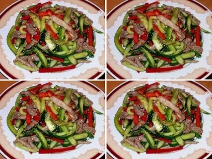 Салат говядина перец огурец кунжут