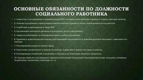 Должностные обязанности социального фонда