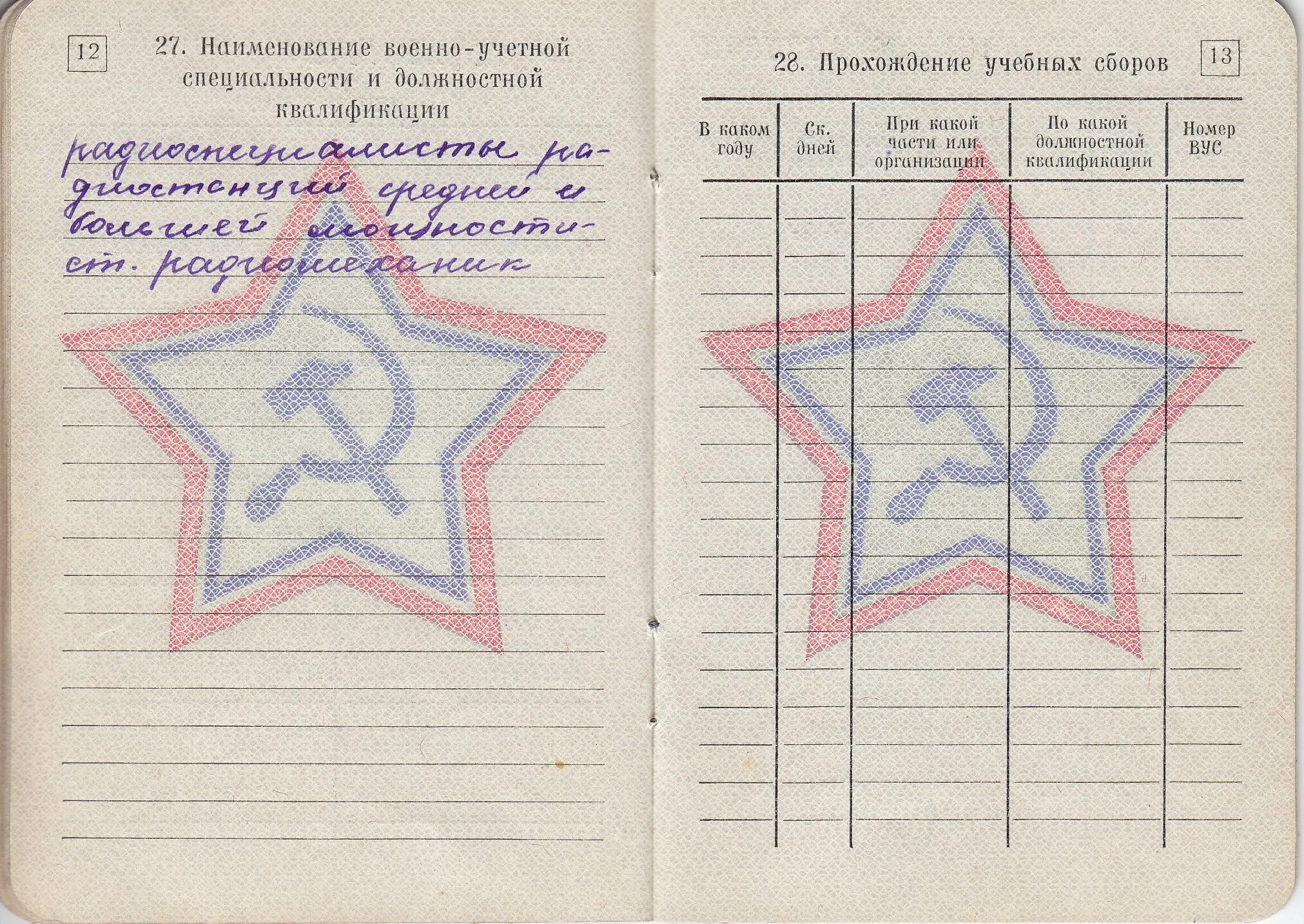 Воинское звание в военном билете. Серия и номер военного билета. Основная гражданская специальность в военном билете. Размер военного билета. Категория б в военном билете.
