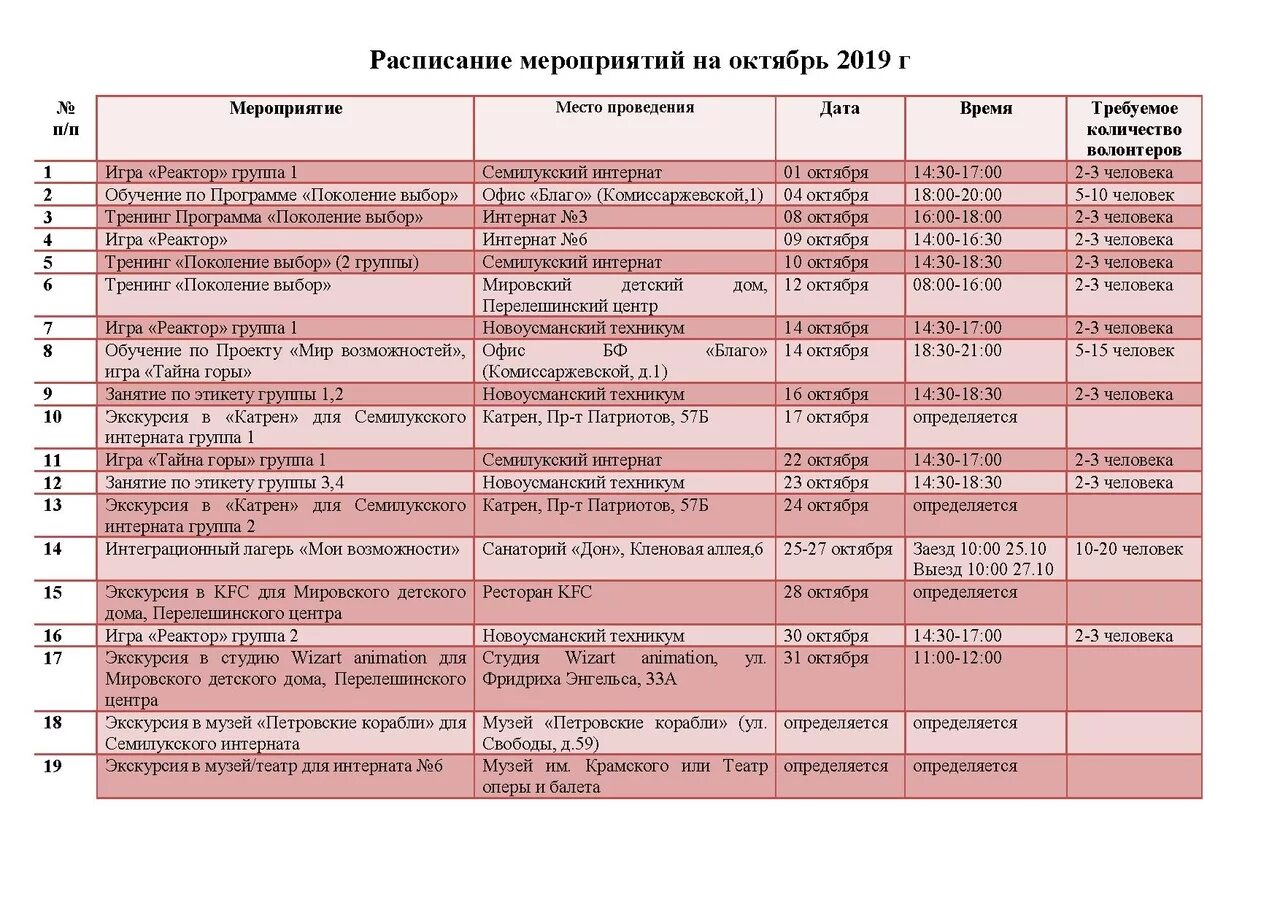 Расписание мероприятий ростов. Расписание мероприятий. Расписание мероприятий афиша. Графики мероприятий. Календарь событий афиша.