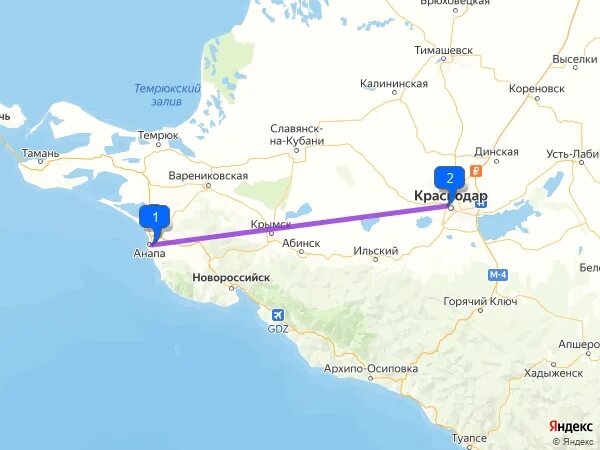 Сколько времени ехать от краснодара до анапы