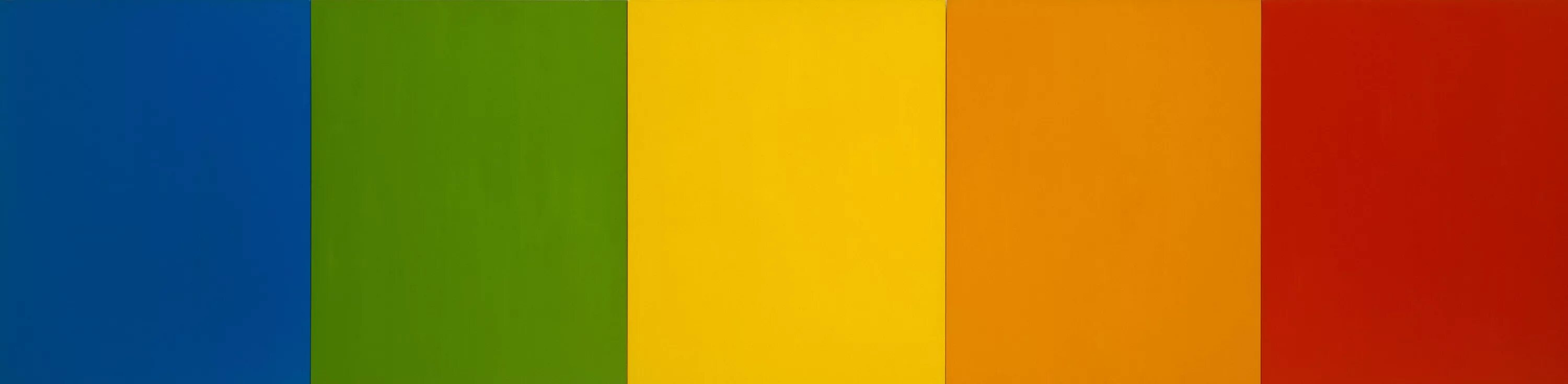 Эльсуорт Келли, «красный, желтый, синий II» (1953). «Красный, желтый, синий II» Эльсуорт Келли. Красный оранжевый желтый зеленый синий. Зеленый оранжевый синий белый.