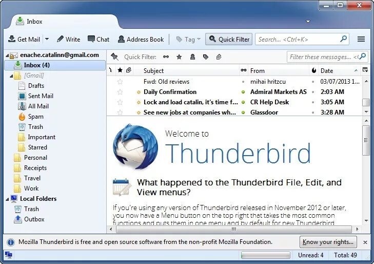 Thunderbird для андроид. Mozilla thunderbird. mozilla thunderbird интерфейс. тандерберд почтовый клиент. тандерберд интерфейс.
